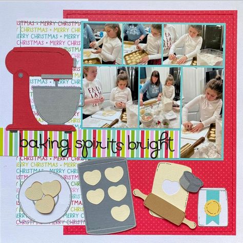 Cookie Scrapbook Layouts, Christmas Baking Scrapbook Layouts, Baking Scrapbook Layouts, Baking Scrapbook, Baking Muffins, Christmas Cookies Decorated, Christmas Scrapbook, Christmas Templates, Scrapbook Page Layouts