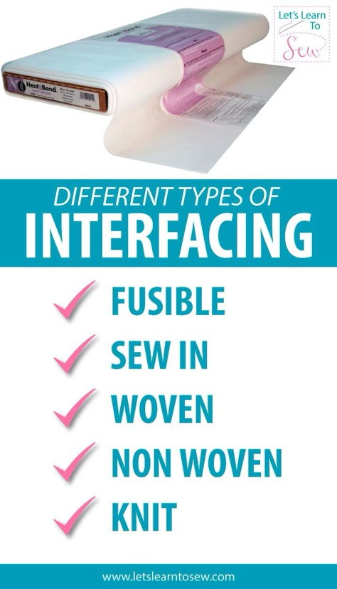 Sewing Interfacing, Interfacing Sewing, Sewing 101, Beginner Sewing Projects Easy, Sewing Stitches, Sewing Class, Quilting For Beginners, Sewing Lessons, Sewing Projects For Beginners