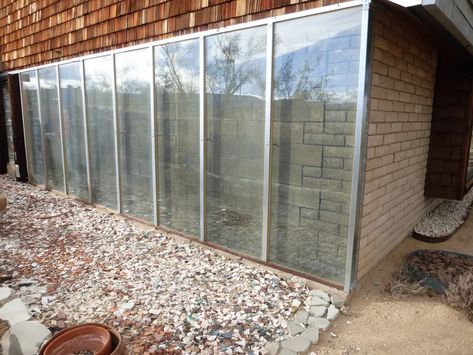 Trombe Wall, Solar Heater Diy, Passive Solar Greenhouse, Solar Shingles, Solar Greenhouse, Passive Solar Heating, Passive Solar Homes, Solar Heater, Sun House