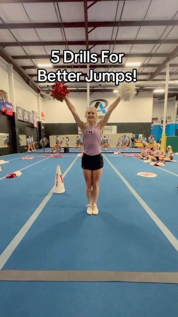 Amber Mae McKellar on Instagram: "I have been asked several times for tips for jumps, so here you go! #cheer #cheerleading #cheersquad #cheercoach #cheerleader #cheerleaders" Herkie Jump Cheerleading, Cheerleading For Beginners, Make It Count Cheer Camp Theme, Cheer Facial Expressions Faces, Flyer Conditioning Cheer, 10 Person Pyramid Cheer, Cheer Jump Conditioning, Cheer Motions Drills, Jump Drills For Cheer