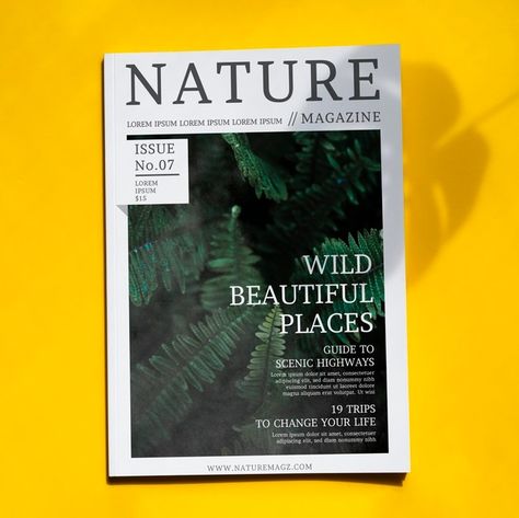 Nature Magazine, Graphic Design Assets, About Nature, File Free, Yellow Background, Design Assets, Free Psd, Free Paper, Vector Photo