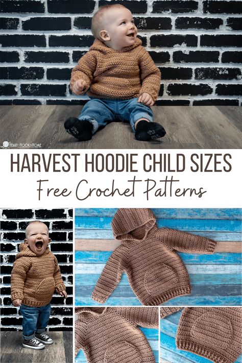 Crochet Children, Boy Crochet Patterns, Crochet Baby Sweater Pattern, Crochet Baby Sweaters, Crochet Cardigan Pattern Free, Crochet Hoodie, Baby Sweater Patterns, Crochet Kids, Crochet Sweater Pattern Free