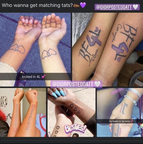 Bestie Tattoos Black People, Best Friend Tattoos Black People, Tattoos Black People, Bsf Tattoos, Tattoo Homme, Bestie Tattoos, Matching Tats, Deep Conversation, Ink Therapy