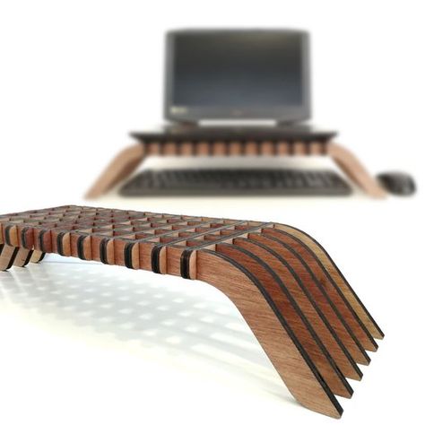 Interlocking Plywood Laptop Riser: 6 Steps (with Pictures) Interlocking Furniture, Plywood Ideas, Work Shop Building, Laptop Riser, Laser Cut Box, Laser Cut Plywood, Cnc Furniture, Laser Cut Wood Crafts, Pc Portable