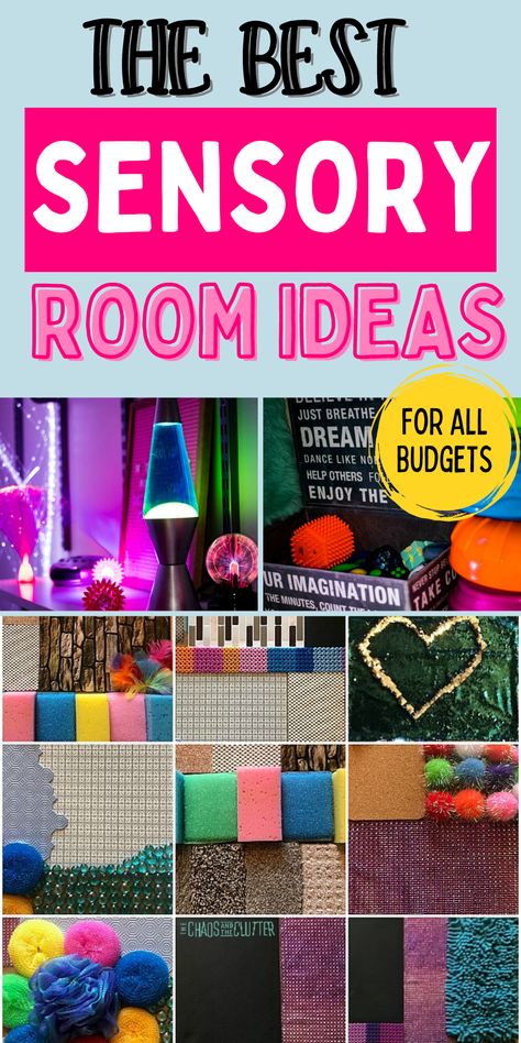 Sensory Room On A Budget, Sensory Bins For Adults, Sensory Room Setup Ideas, Sensory Room Activities, Sensory Classroom Ideas, Sensory Wall Ideas Classroom, Sensory Room Ideas Schools, Adult Sensory Room, Sensory Room Ideas For Adults