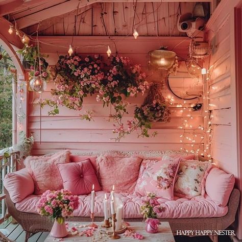 Dream Porch, Porch Life, Dissociation, Shabby Chic Vintage, Pink Houses, Dream Room Inspiration, Barbie Dream House, Pink Room, My Future