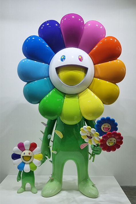 Flower Parent and Child, 2022 by Takashi Murakami. Image Credits – Design Pataki Murakami Art, Takashi Murakami Flower, Takashi Murakami Sculpture, Murakami Artist, Takashi Murakami Art, Andy Warhol Flowers, Murakami Flower, Singapore Art, Takashi Murakami