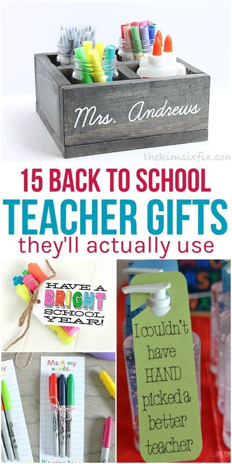 Want to get your child's teacher a gift that he or she will actually use? These back to school teacher gifts are practical, fun and definitely useful! via @leviandrachel Back To School Teacher Gifts, Teacher Gift Baskets, Back To School Gifts For Teachers, Ideas For Teachers, Teacher Gift Ideas, Diy Back To School, Teachers Diy, School Teacher Gifts, Diy Teacher Gifts