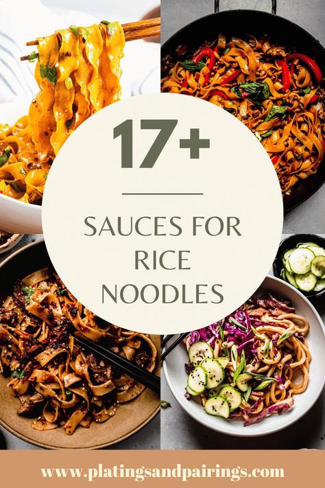 Broth For Rice Noodles, Sauce For Stir Fry Noodles, Ramen Noodles Sauce Recipes, Rice Noodle Broth, Easy Dinner Recipes Rice Noodles, Noodle Topping Ideas, Thai Noodle Sauce Recipes, Recipes With Brown Rice Noodles, Stirfry Noodle Sauce