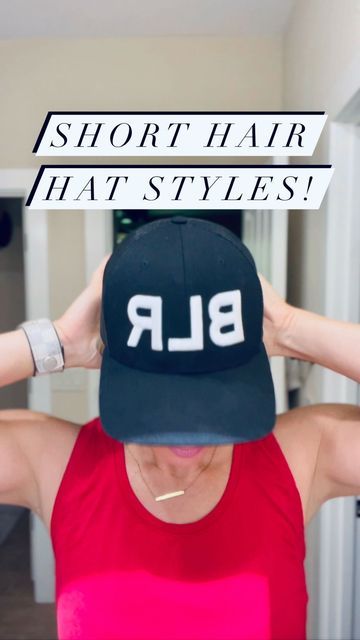 Baseball Hat Pigtails Hairstyles, How To Wear A Hat With Short Hair Baseball Cap, Trucker Hat Short Hair, Short Hair And Ball Caps, Hats And Short Hair, Ball Cap With Short Hair, Ballcap Hairstyles Cute Short Hair, Short Hat Hairstyles, Short Hair Hat Styles