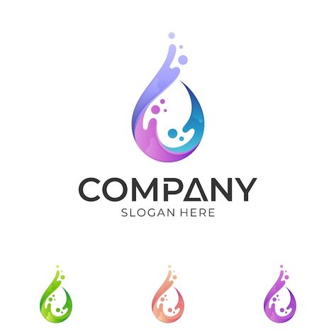 Water drop splash logo template Premium ... | Premium Vector #Freepik #vector #logo #abstract #water #template Water Logo Design, Logo Design Water, Splash Logo, Plumbing Logo, Water Packaging, Film Logo, Water Logo, Company Slogans, Sparkling Water