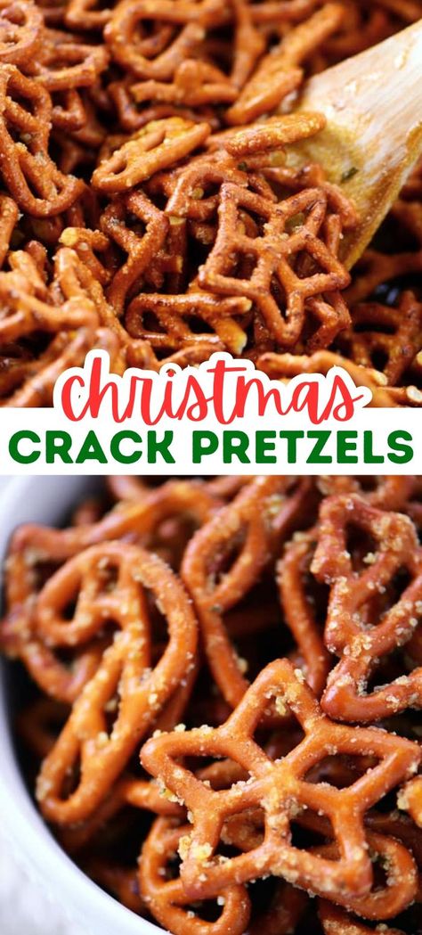 Christmas crack pretzels. Oyster Crackers Recipe, Ranch Pretzels, Seasoned Pretzels, Christmas Pretzels, Baked Pretzels, Pretzel Snacks, Pretzels Recipe, Christmas Candy Recipes, Cracker Recipes