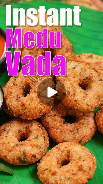 1.4M views · 38K likes | Tarla Dalal Recipes on Instagram: "instant medu vada recipe | leftover rice medu vada | instant rava medu vada | South Indian snack |  Preparation Time: 10 mins  Cooking Time: 10 mins  Total Time: 20 mins  Makes 10 vadas.  Ingredients  For Instant Medu Vada 1 cup cooked rice (chawal) 1/4 cup semolina (rava / sooji) 1/4 cup curd (dahi) 1 tsp grated ginger (adrak) 1 tsp finely chopped green chillies 1/4 cup finely chopped onions 1/2 tbsp finely chopped curry leaves (kadi patta) 2 tbsp finely chopped coriander (dhania) 1/2 tsp fruit salt salt and to taste 1/4 cup rice flour (chawal ka atta) oil for frying.  #instantmeduvada #instant #meduvada #snack #reels" Mendu Wada Recipe, South Indian Cooking Recipes, Instant Recipes Indian Snacks, Instant Breakfast Recipes Indian Veg, Instant Snacks Recipes Indian, Veg Breakfast Recipes Indian, Quick Indian Snacks, Breakfast Recipes Indian Veg, South Indian Snacks Recipes