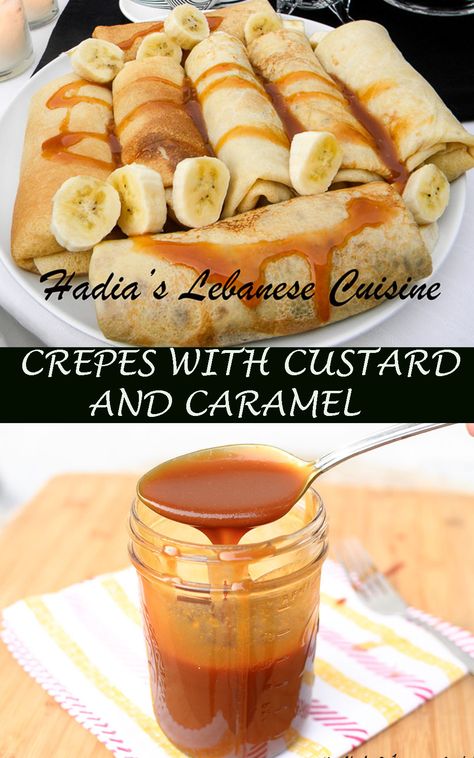 Crepes Filling Recipe, Sweet Crepes Filling, Easy Custard Filling, Crepe Sauce, Caramel Crepes, Breakfast Gourmet, Crepes Sweet, Recipe With Caramel, Carmel Recipe