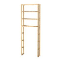 MOLGER open storage, birch Width: 26 3/4 " Depth: 7 1/8 " Height: 71 5/8 " Width: 68 cm Depth: 18 cm Height: 182 cm Molger Ikea, Ikea Molger, Ikea Bathroom Storage, Rast Dresser, Office Revamp, Bathroom Shelving Unit, Flat Furniture, Over Toilet Storage, Big Bathroom