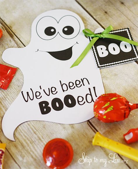 Free "boo" printable from skiptomylou.org #freeprintable #boo #halloween You've Been Booed Ideas, You've Been Booed Free Printable, Booed Printable, Been Booed, You've Been Booed, Candy Grams, Skip To My Lou, Free Printable Tags, Halloween Goodies