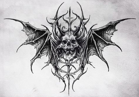 Gotik Tattoo, Goth Tattoo, Wicked Tattoos, Scary Tattoos, Creepy Tattoos, Metal Tattoo, Sketch Tattoo Design, Gothic Tattoo, Dark Art Tattoo