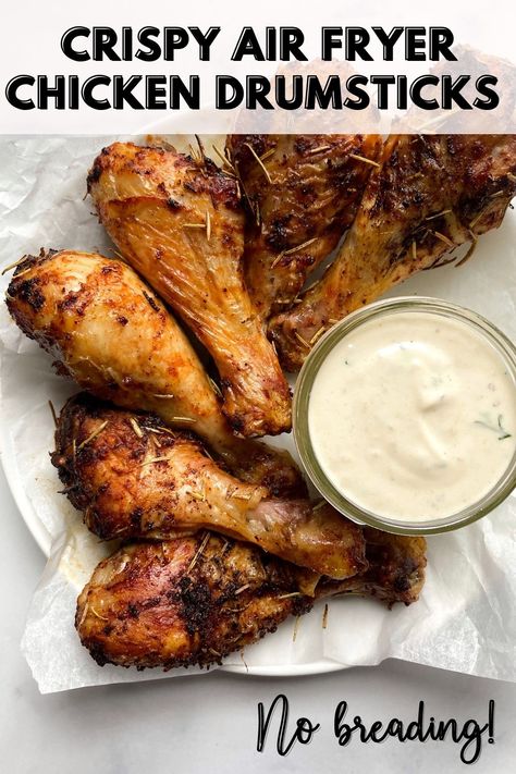 Crispy Air Fryer Chicken Drumsticks (No Breading) Drumsticks Air Fryer, Air Fryer Drumsticks, Air Fryer Chicken Drumsticks, Bananas Recipes, Frozen Banana Recipes, Crispy Air Fryer Chicken, Cholesterol Foods, Dried Rosemary, Airfryer Recipes