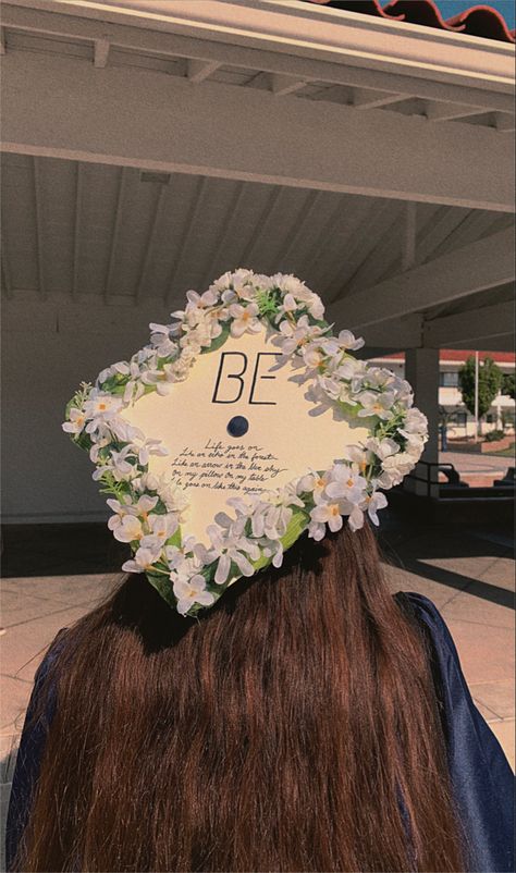 my graduation cap. i love how it turned out so i had to share it <3 Ladybug Graduation Cap, The End Graduation Cap, Bts Inspired Graduation Cap, Graduation Cap Designs Ideas, Seventeen Graduation Cap, Enhypen Graduation Cap, Graduate Cap Ideas, Snoopy Graduation Cap, Grad Hat Decoration