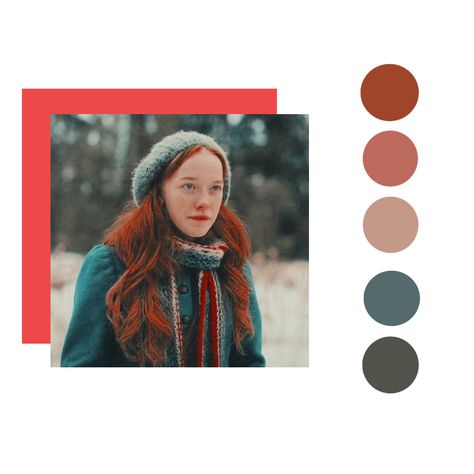 Anne With An E Color Palette, Anne With An E, Color Rojo, Winter Clothes, Color Palette, Winter Outfits, Bts, Color, Clothes