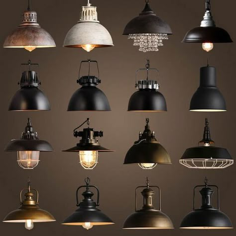 Lampe Industrial, Industrial Lighting Design, Industrial Kitchen Lighting, Vintage Industrial Lighting, Vintage Dining Room, Industrial Home, Island Pendants, Deco Luminaire, Room Chandelier