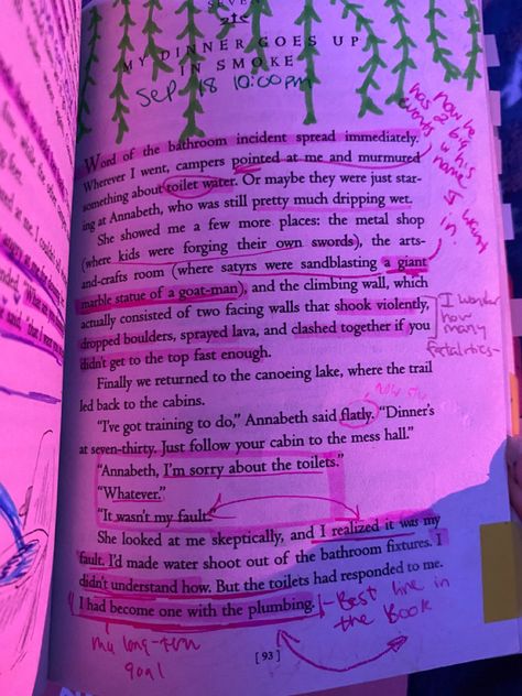 books reading annotating writing in books Percy jackson lightning thief gift ideas aesthetic Percy Jackson And The Lightning Thief Aesthetic, Percy Jackson Book Annotation, Percy Jackson Book Aesthetic, Pjo Books Aesthetic, Percy Jackson And The Lightning Thief, Percy Jackson Books Aesthetic, Percy Jackson Book Quotes, Annotating Aesthetic, Percy Jackson The Lightning Thief