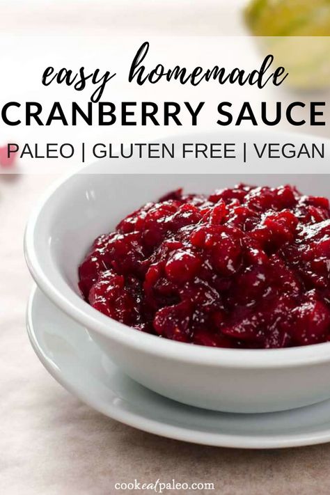 3-ingredient #paleo cranberry sauce is so easy and takes just 15 minutes from start to finish. It's naturally #glutenfree, #grainfree, and #dairyfree. Easy to make ahead! Once you try this simple cranberry orange sauce it will become a family favorite on your holiday table! #paleodiet #cookeatpaleo Paleo Cranberry Sauce, Whole30 Easy, Paleo Running Momma, Easy Cranberry Sauce, Recipe Sauce, Cranberry Orange Sauce, Paleo Thanksgiving, Recipes Learn, Cranberry Sauce Recipe