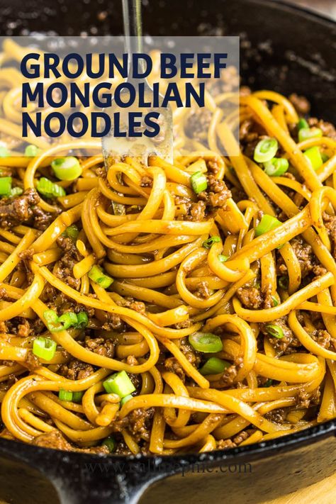 Mongolian Noodles, Beef Mongolian, Asian Ground Beef Recipes, Ground Beef And Noodles, Beef Pasta Recipes, Mongolian Beef Recipes, Healthy Beef Recipes, Chinese Cooking Recipes, Beef Pasta