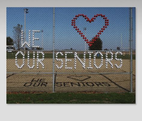 Softball Field Decorations Senior Night, School Homecoming Decorations, Senior Football Signs, Softball Banquet Decorations, Baseball Senior Night Posters, Tennis Senior Night Gifts, Softball Senior Night Posters, Football Homecoming Ideas, Senior Night Softball Ideas