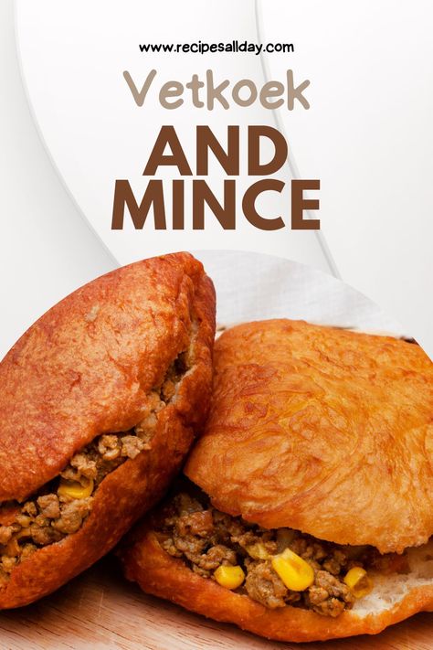 Discover a classic South African dish with our Vetkoek and Mince recipe. This delightful combination of fluffy vetkoek and savoury mince offers a unique taste experience that is sure to impress. Whether you're familiar with South African cuisine or are looking to try something new, this recipe is a great place to start. In this post, we guide you through the process of creating this traditional dish, offering tips and techniques to ensure a delicious result. South African Savoury Snacks, Vetkoek And Mince, Magwinya South Africa Recipe, Traditional South African Food, Vetkoek Recipe South Africa, South African Recipes Traditional, South African Traditional Food, South African Salad Recipes, Mince Dishes