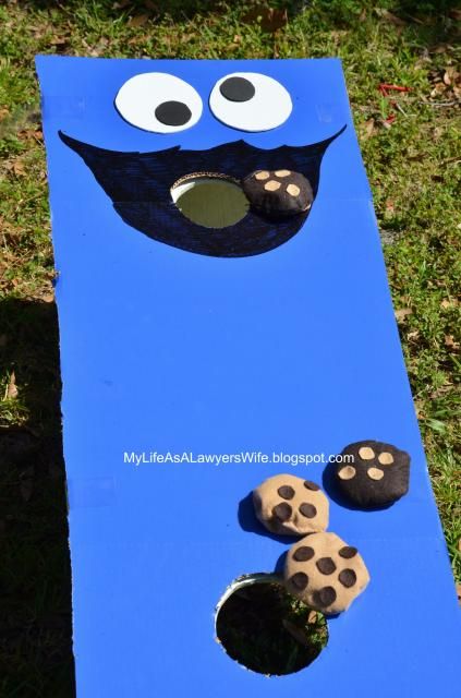 Sesame Street Games, Sesame Street Birthday Party Ideas Boy, 1st Birthday Games, Cookie Monster Birthday Party, Monster 1st Birthdays, Cookie Monster Party, Cookie Monster Birthday, Elmo Birthday Party, Sesame Street Birthday Party