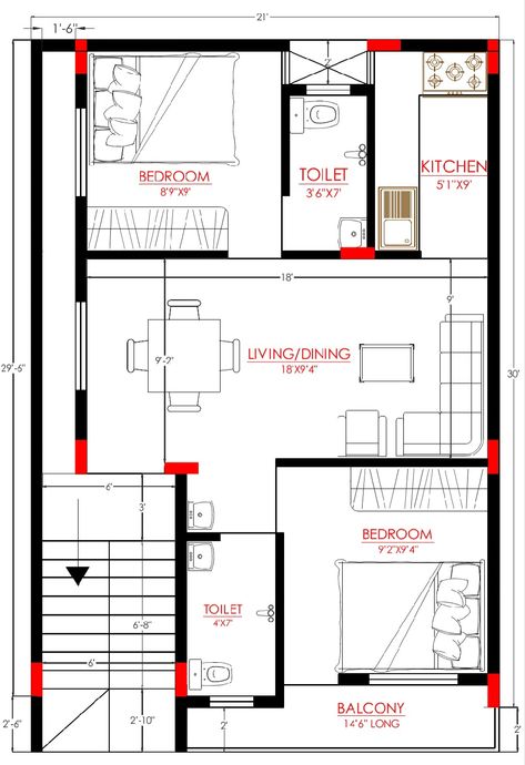 20 X 30 Floor Plan Layout 2 Story, 20 30 House Elevation, 20×30 House Plan, Small House Layout Plan, Kishor Kumar, Smart House Plans, Mini House Plans, 20x30 House Plans, House Plans 2 Story