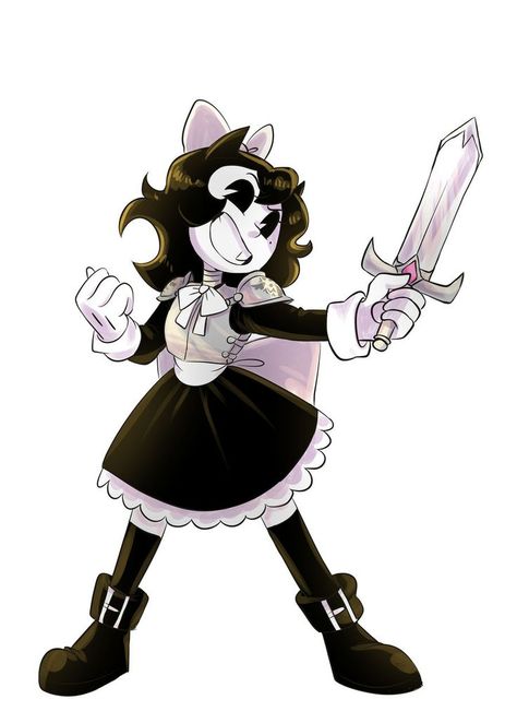 Female Bendy Fanart, Female Bendy, Bendy Oc, Bendy And The Ink Machine Oc, Cuphead Game, Alice Angel, Bendy And The Ink Machine, Old Cartoons, Character Creation