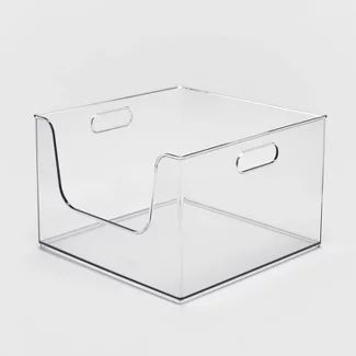 Clear Cube Storage Bins, Brightroom Organizers Target, Utility Closet Organization, Closet Organization Bins, Closet Storage Systems, Hidden Lake, Decorative Storage Bins, Organization Closet, Clear Bins