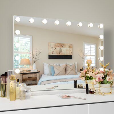 Rum Inspo, Chambre Inspo, Hollywood Vanity Mirror, Large Vanity, Lighted Vanity Mirror, Makeup Vanity Mirror, Metal Mirror, Room Makeover Inspiration, Room Inspiration Bedroom