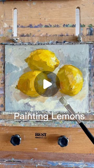 Clare Bowen Art - Plein Air on Instagram: "Lovely Lemons! 🍋 Lots of layers & scraping back but happy with the result. * ‘Three Lemons’ 8x10” oil on board, framed Available" Clare Bowen, Oil Painting For Beginners, Lemon Painting, Lots Of Layers, Acrylic Tutorials, Tulips Art, Oil Painting Tutorial, Acrylic Painting Tutorials, Hand Sketch