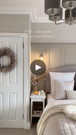 31K views · 2.9K reactions | PAINT COLOURS ✨ Sharing paint colours of the master bedroom as I do get asked a LOT about the colour combo in here. It took me forever to land on the colour scheme…the walls are Silver birch and panelling is driftwood by Neptune. Please bear in mind I tested 2769 paint samples, oh the stress 😂 Remember they’ll never look the same in different rooms, different lighting etc. What are you up to today? Roast dinner 😋 shopping and piano practice are in order for me xx #passion4interior #oldhouselove #myinteriormydecor #homesweethome #neptunehome #thewhitecompany #reelsinstagram #reelsvideo #reelvideo #explore #bedroomdesign #bedroomideas #bedroomgoals #bedroomstyling #bedroominspiration #bedroomdecor mrshinchhome #myinteriorstyle #bedroompanelling #panelling # Fixer Upper Interior, Neptune Home, Garage Door Installation, Bedroom Wall Colors, Paint Colour, Bedroom Refresh, Bedroom Paint, The White Company, Door Installation