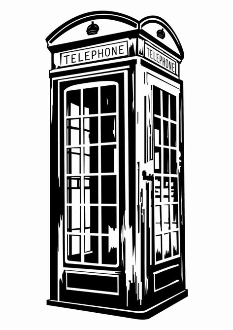 Wall Decals Vintage Phone Booth- WALLTAT.com Art Without Boundaries Phone Booth Tattoo, Classic Superman, Vintage Phone, Telephone Booth, Vintage Phones, Phone Booth, Studio Ghibli Art, Ghibli Art, Studio Ghibli