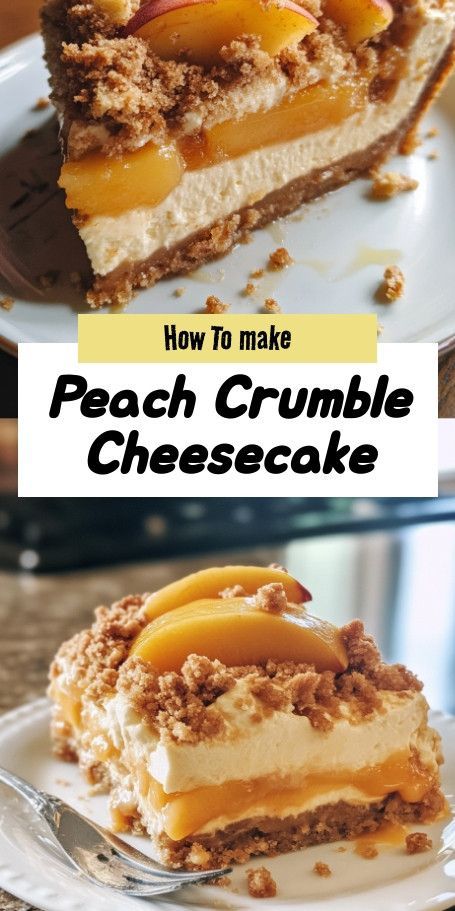 Peach Crumble Cheesecake Delight: A Heavenly Fall Dessert Indulge in the ultimate fall treat with our Peach Crumble Cheesecake Delight! This creamy cheesecake infused with fresh peaches and topped with a golden crumble is perfect for cozy evenings. Easy to make and sure to impress, this dessert will bring a taste of nostalgia to your table. Perfect for gatherings and special occasions! Sushi Cupcakes, Crumble Cake Recipe, Cheesecake Delight, Festive Dessert Recipes, Crumble Cheesecake, Peach Cheesecake, Sushi Cake, Peach Crumble, Cheesecake Toppings