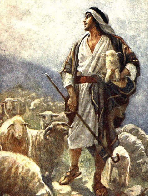 I do not know why I saw the shepherd, but his appearance sticks in my mind, and I will never forget him. I wrote the article in case anyone has a feeling about who he was, and why he was there. If you see a shepherd walking the road in the middle of the day who looks like he came out of the biblical times, then note he might be just as usual as the one I saw. Cain Y Abel, Bible Commentary, Holy Quotes, Christian Images, King David, The Good Shepherd, Biblical Art, Religious Books, Psalm 23