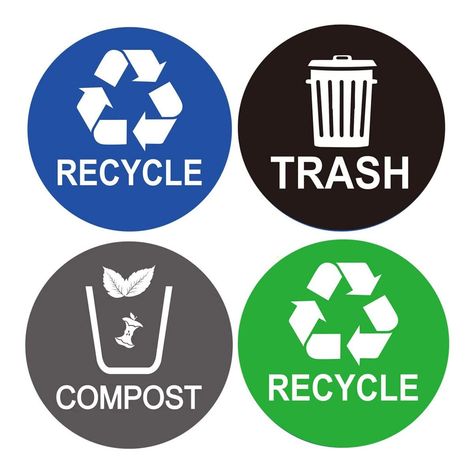 Recycle Sticker, Picture Decals, Green Recycling, Recycle Sign, Garbage Waste, Recycle Logo, Dance Props, Bin Labels, Plastic Trash