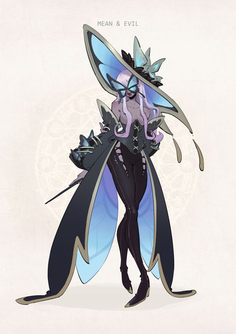 ArtStation - I mean witch Witch Hat Character Design, Moth Clothes Design, Star Witch Character Design, Evil Witch Character Design, Fairy Outfit Design, Witch Oc Design, Evil Villain Character Design, Witch Design Character, Dragonfly Character Design