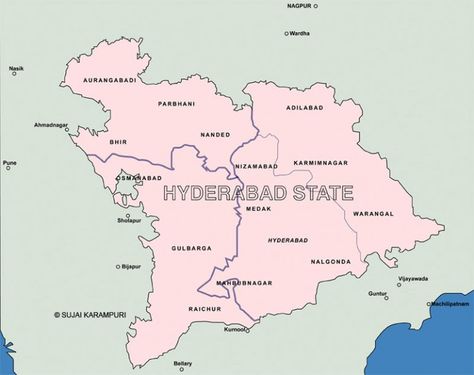 3. The last Nizam was the ruler of India’s largest princely state – the size of Scotland and England combined. Nizam Of Hyderabad, Indian Map, Hyderabad State, Map Of India, Indian History Facts, India Map, History Of India, Indian History, Ali Khan