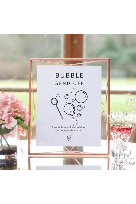 "Bubble Send Off Signs, Two variations. Printable Signs, Editable Templates in 3 Sizes. Try the demo. ❤ »» DEMO »» TRY before you buy for FREE! - Corjl: www.corjl.com/d/3FO6FB Try it Now! ★ Co-ordinating Templates: https://etsy.me/3zKQMwp ♥ PRINTING ♥ To help you save more money, I've teamed up with some reputable printing websites who print in different sizes and formats: connieandjoan.com/pages/printing ★ Save an extra 10% with Prints Of Love ★ Use this code at the checkout: connieandjoan Bubble Exit Sign, Wedding Bubbles Sign, Bubble Send Off, Blow Bubbles, Fox Wedding, Wedding Bubbles, 2025 Wedding, Exit Sign, Wedding Board