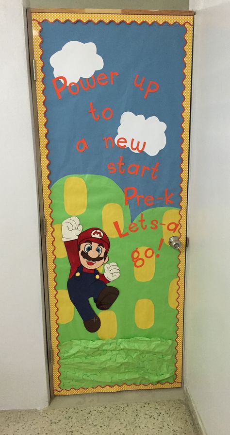 Mario Bros Classroom Door Super Mario Classroom, Mario Classroom, Door Classroom, Classroom Door Decorations, Board Game Themes, Elementary Bulletin Boards, Bulletin Boards Theme, Door Decs, School Doors