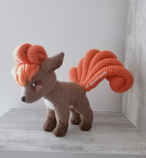 Vulpix Crochet Pattern, Vulpix Crochet, Crochet Chain Stitch, Pokemon Crochet Pattern, Crochet Pokemon, Pokemon Pattern, Crochet Monsters, Half Double Crochet Stitch, Eyelash Yarn