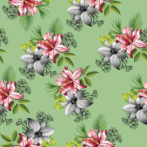 Flower Allover, Pretty Flowers Pictures, Flower With Leaves, Leave Pattern, Hd Flowers, Botanical Flowers Print, Textiles Design, Pattern Background Design, Watercolor Flowers Pattern