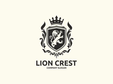 #Lion #Crest #logo #Template #animals #design Simple Crest Logo, Family Crest Logo, Lion Heraldry, Heraldry Logo, Logo Business Design, Legend Logo, Lion Crest, Elegant Business Cards Design, Logo Design Agency