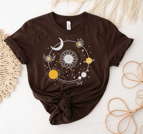 Witchy Shirt, Modern Embroidery Kit, Everyday Magic, Vintage Parisian, Sun Flowers, Moon Shirt, Halloween Tshirt, Moon Sun, Sun Shirt