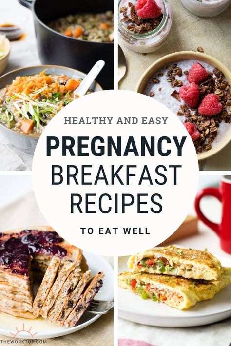 15+ Pregnancy Breakfast Ideas that you will love! This collection of healthy pregnancy recipes will power you through the day. This list includes nutritious breakfasts to eat while pregnant, including best breakfast recipes that are easy to eat in case you have morning sickness. Get the ideas on The Worktop. || #pregnancyfood #pregnancy Pregnancy Breakfast, Pregnant Tips, Healthy Pregnancy Food, Menu Sarapan Sehat, Pregnancy Food, Power Foods, Nutritious Breakfast, Morning Sickness, Best Breakfast Recipes